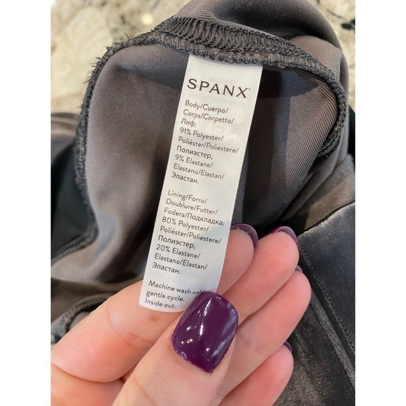 Spanx Grey Velvet‎ Leggings Size small - Picture 8 of 8